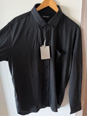 Tom Ford Black Classic Button-Down Dress Shirt
